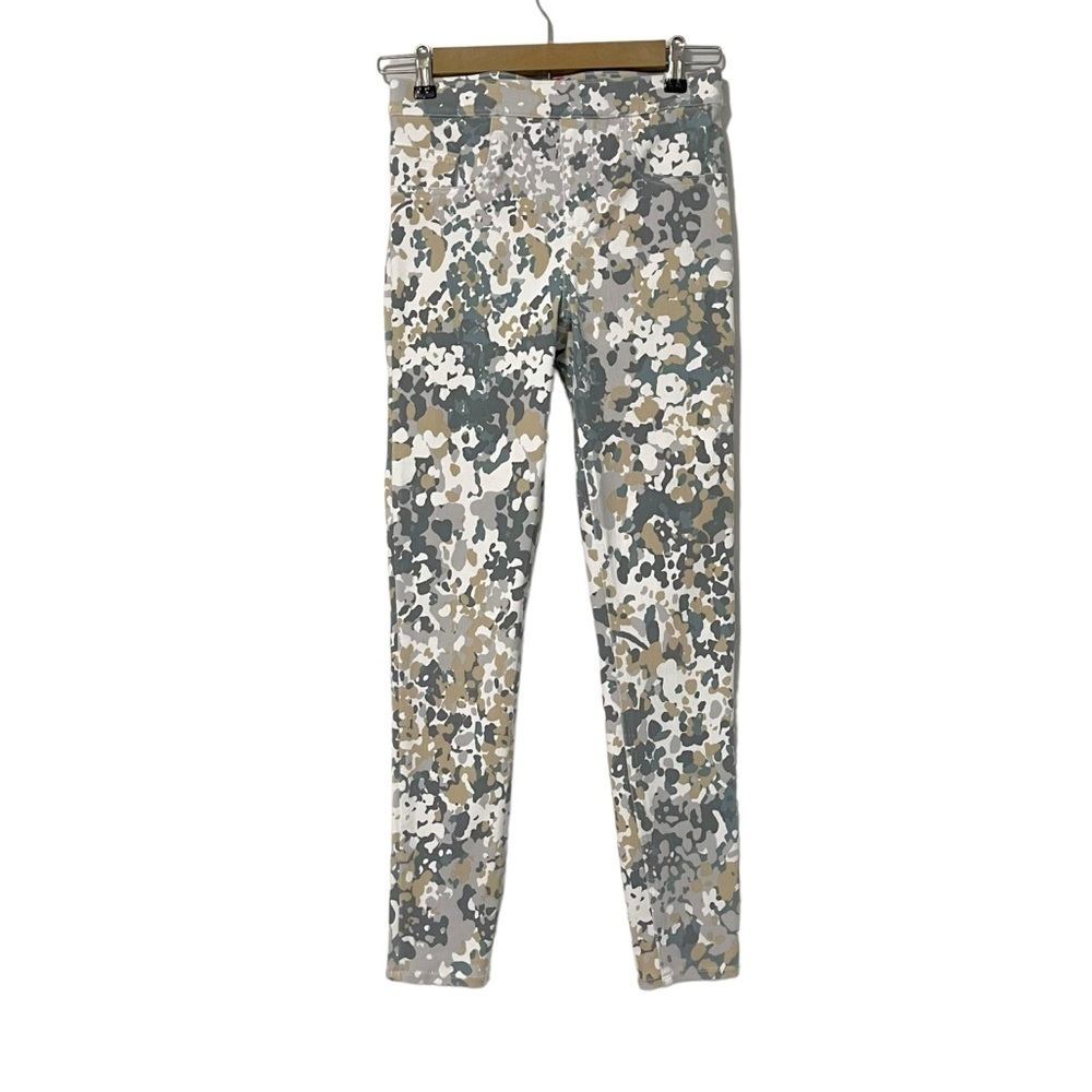 Spanx The Perfect Pant White Gray Floral Pull On Skinny Pants Size Small